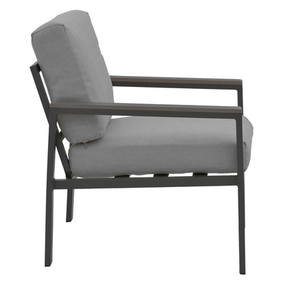 Σαλόνι Fashionable pakoworld σετ 4τμχ ύφασμα σε γκρι απόχρωση και αλουμίνιο-plywood σε ανθρακί απόχρωση - Hippiehome.gr