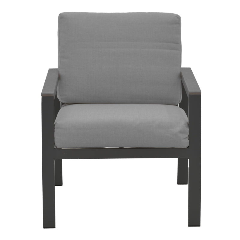 Σαλόνι Fashionable pakoworld σετ 4τμχ ύφασμα σε γκρι απόχρωση και αλουμίνιο-plywood σε ανθρακί απόχρωση - Hippiehome.gr