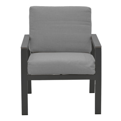 Σαλόνι Fashionable pakoworld σετ 4τμχ ύφασμα σε γκρι απόχρωση και αλουμίνιο-plywood σε ανθρακί απόχρωση - Hippiehome.gr