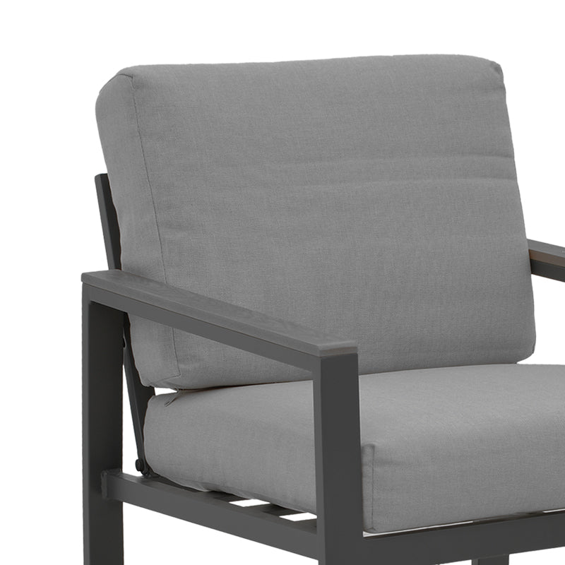 Σαλόνι Fashionable pakoworld σετ 4τμχ ύφασμα σε γκρι απόχρωση και αλουμίνιο-plywood σε ανθρακί απόχρωση - Hippiehome.gr