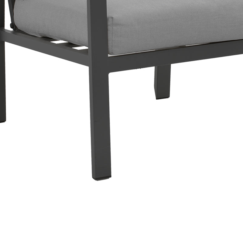 Σαλόνι Fashionable pakoworld σετ 4τμχ ύφασμα σε γκρι απόχρωση και αλουμίνιο-plywood σε ανθρακί απόχρωση - Hippiehome.gr