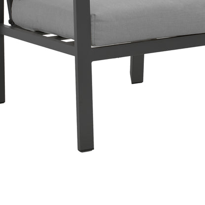 Σαλόνι Fashionable pakoworld σετ 4τμχ ύφασμα σε γκρι απόχρωση και αλουμίνιο-plywood σε ανθρακί απόχρωση - Hippiehome.gr