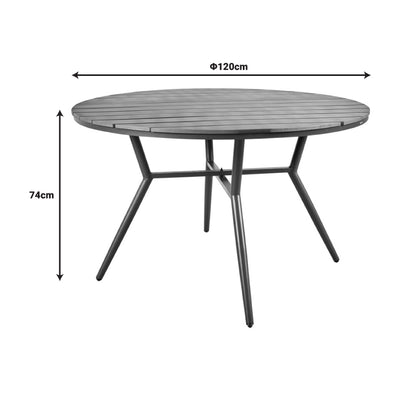 Τραπέζι Appa pakoworld αλουμίνιο και plywood σε ανθρακί απόχρωση Φ120x74εκ - Hippiehome.gr