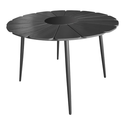 Τραπεζαρία Pinap-Dashiell σετ 5τεμ pakoworld μαύρο αλουμίνιο και plywood σε μαύρη απόχρωση Φ110x74εκ - Hippiehome.gr