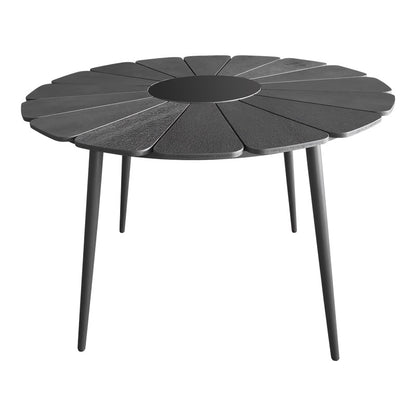 Τραπεζαρία Pinap-Dashiell σετ 5τεμ pakoworld μαύρο αλουμίνιο και plywood σε μαύρη απόχρωση Φ110x74εκ - Hippiehome.gr