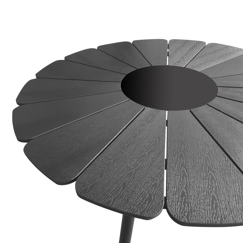 Τραπεζαρία Pinap-Dashiell σετ 5τεμ pakoworld μαύρο αλουμίνιο και plywood σε μαύρη απόχρωση Φ110x74εκ - Hippiehome.gr