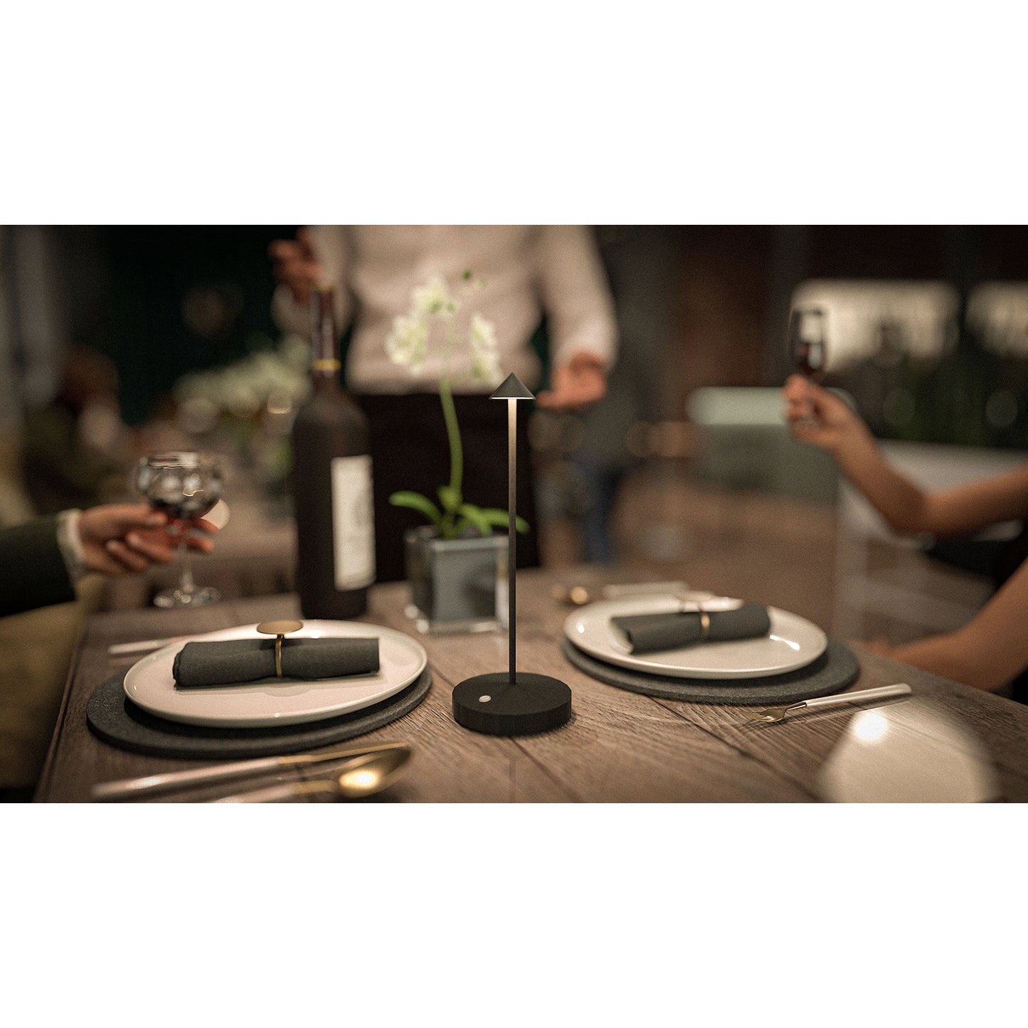 Επιτραπέζιο Φωτιστικό ArteLibre LED Φορητό ANGELINA Μαύρο Αλουμίνιο/Μέταλλο 10.5x10.5x30cm - Hippiehome.gr