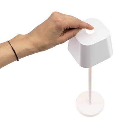 Επιτραπέζιο Φωτιστικό ArteLibre LED Φορητό GEORGINA Λευκό Αλουμίνιο 11x11x37.7cm - Hippiehome.gr