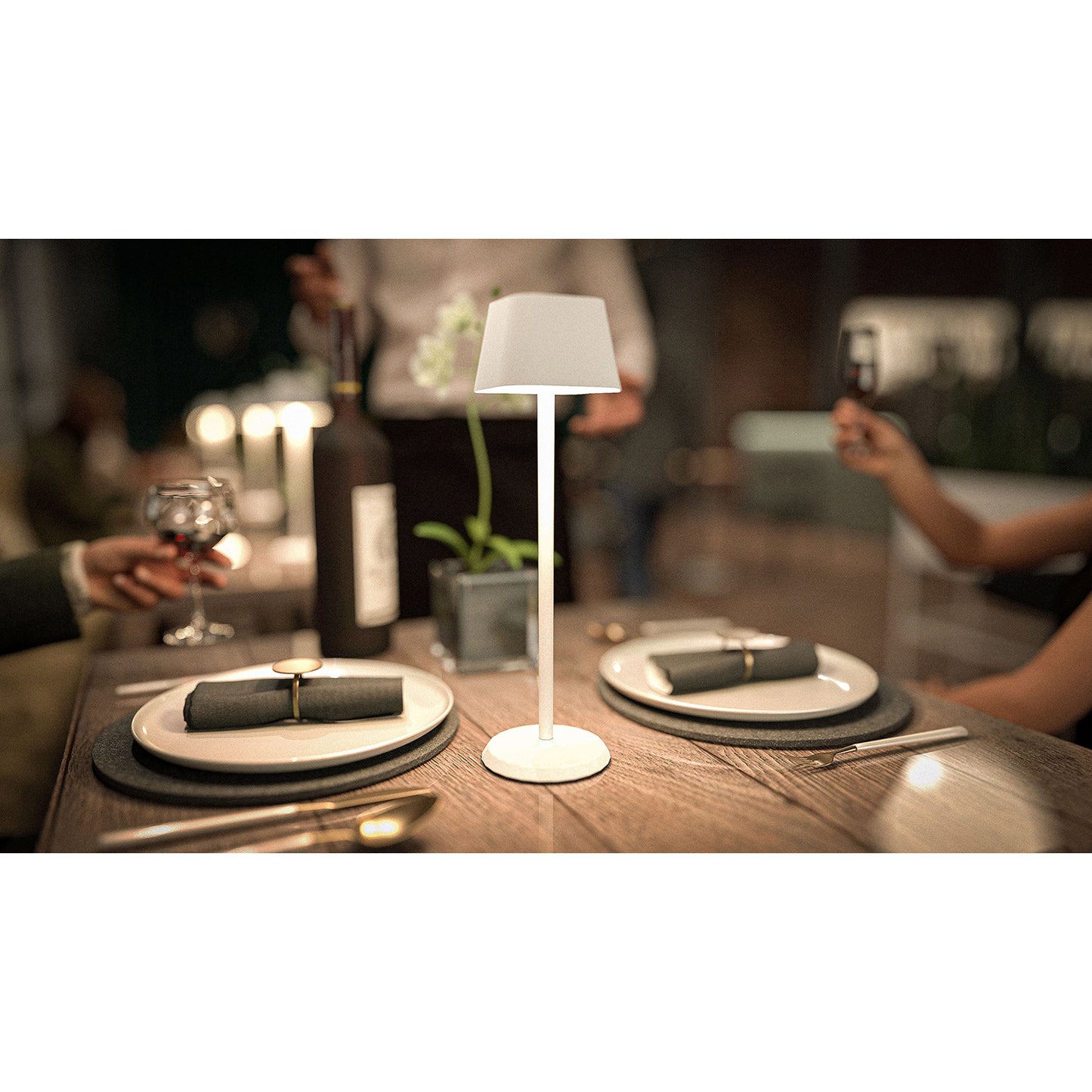 Επιτραπέζιο Φωτιστικό ArteLibre LED Φορητό GEORGINA Λευκό Αλουμίνιο 11x11x37.7cm - Hippiehome.gr