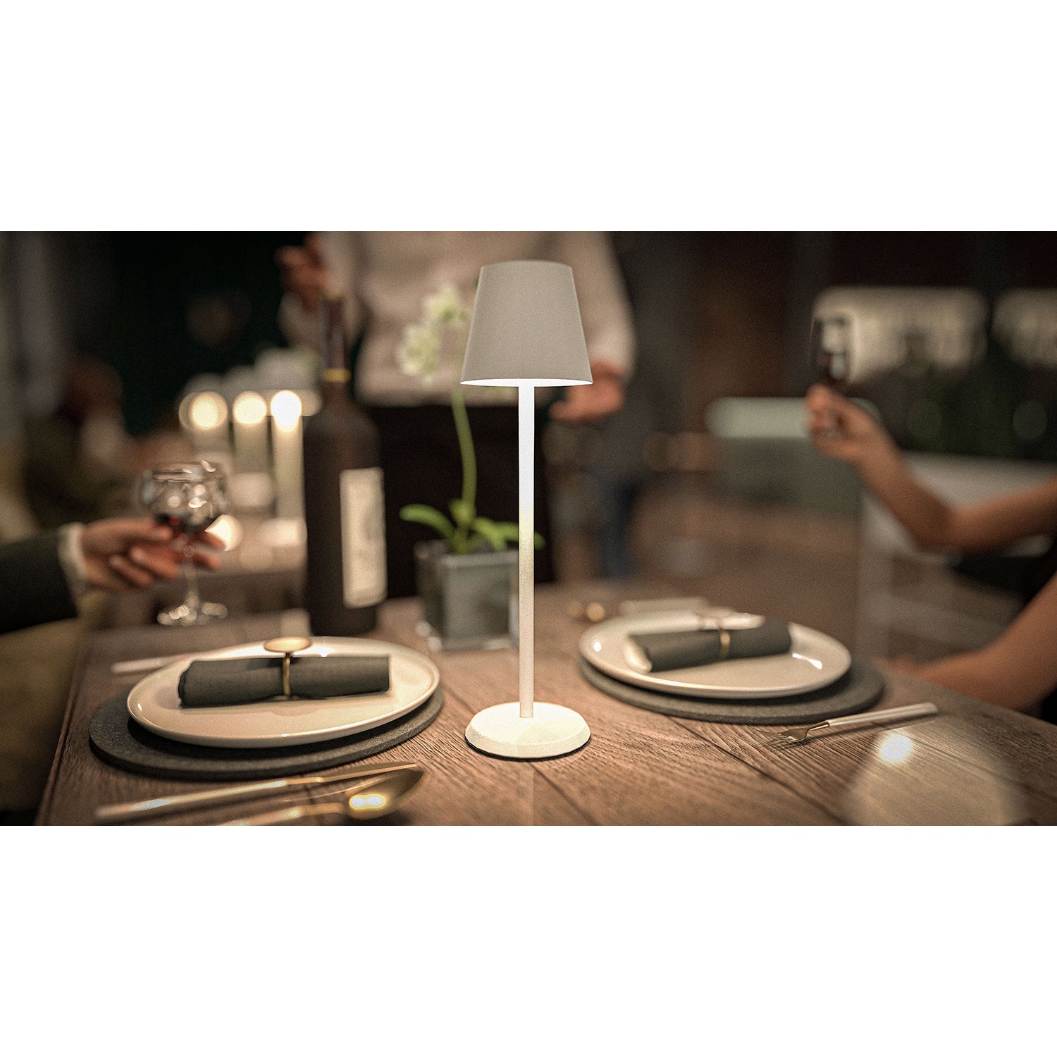 Επιτραπέζιο Φωτιστικό ArteLibre LED Φορητό FELINE Λευκό Αλουμίνιο 11x11x37.5cm - Hippiehome.gr