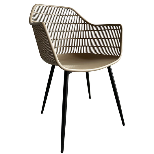 Πολυθρόνα Κήπου ArteLibre KOPHIPHI Μπεζ/Μαύρο PP/Μέταλλο 53x58x86.5cm - Hippiehome.gr