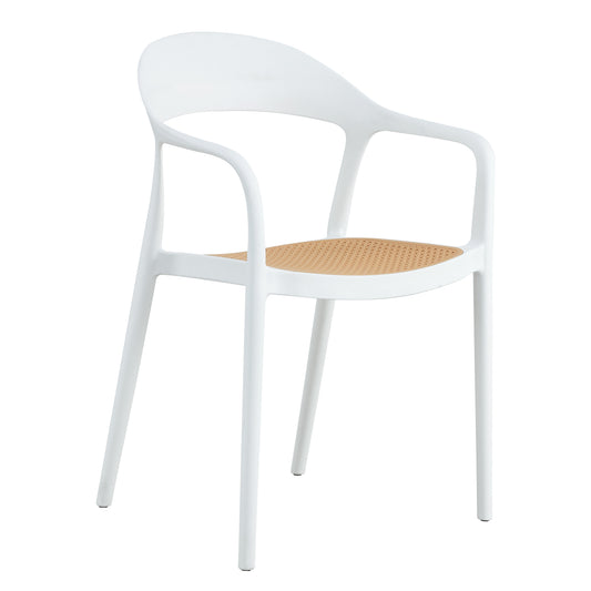 Πολυθρόνα Κήπου ArteLibre VITI-LEVU Λευκό/Φυσικό PP 51.5x57x81cm - Hippiehome.gr