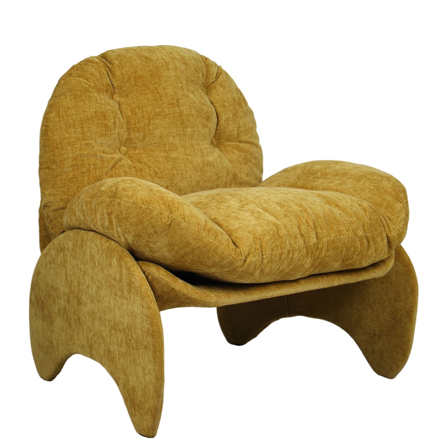 Πολυθρόνα ArteLibre ANANKE Κίτρινο Ύφασμα/Μέταλλο/Ξύλο 85x78x84cm - Hippiehome.gr