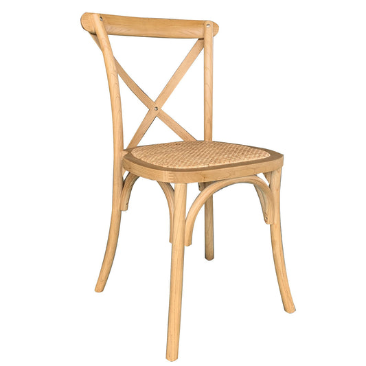 Καρέκλα Επαγγελματική ArteLibre Στοιβαζόμενη JANUS Φυσικό Ξύλο/Rattan 45x42x87cm - Hippiehome.gr