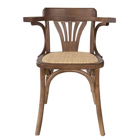 Καρέκλα Επαγγελματική ArteLibre HYPERION Καρυδί Ξύλο/Rattan 45x42x77cm - Hippiehome.gr