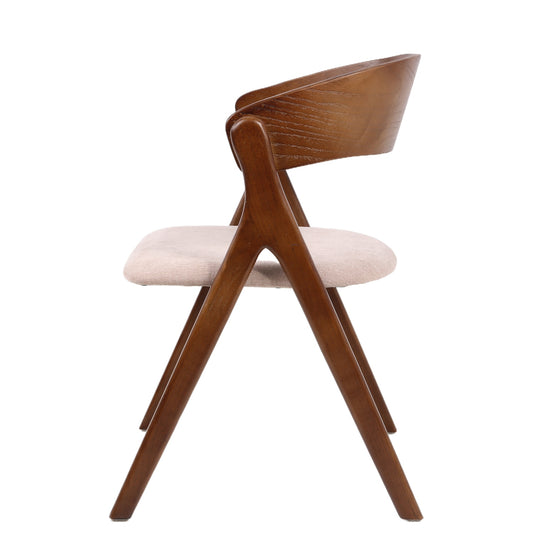 Καρέκλα Τραπεζαρίας ArteLibre LAODICE Καφέ/Καρυδί Ξύλο/Ύφασμα 52.5x56x83cm - Hippiehome.gr