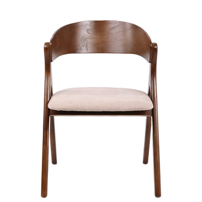 Καρέκλα Τραπεζαρίας ArteLibre LAODICE Καφέ/Καρυδί Ξύλο/Ύφασμα 52.5x56x83cm - Hippiehome.gr