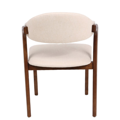 Καρέκλα Τραπεζαρίας ArteLibre ISMENE Μπεζ/Καρυδί Ξύλο/Ύφασμα 52.5x56x83cm - Hippiehome.gr