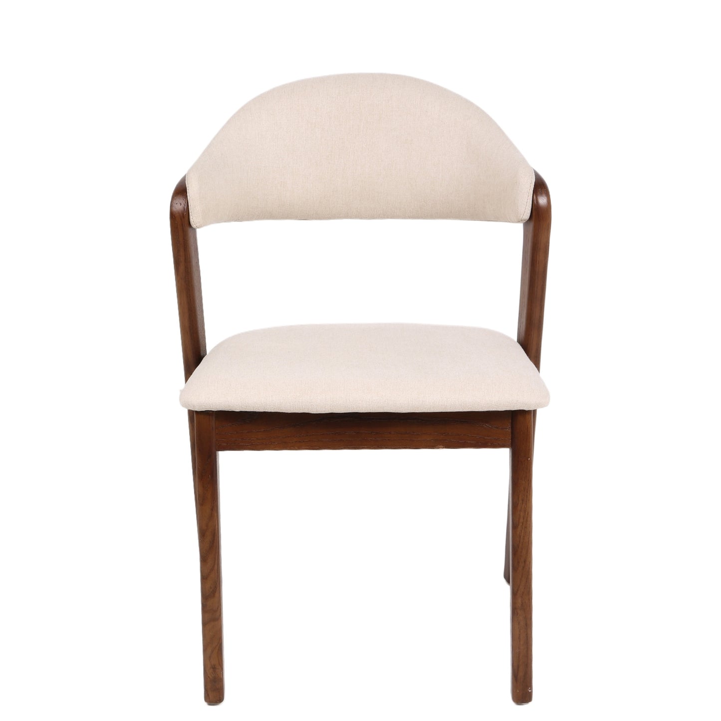 Καρέκλα Τραπεζαρίας ArteLibre ISMENE Μπεζ/Καρυδί Ξύλο/Ύφασμα 52.5x56x83cm - Hippiehome.gr