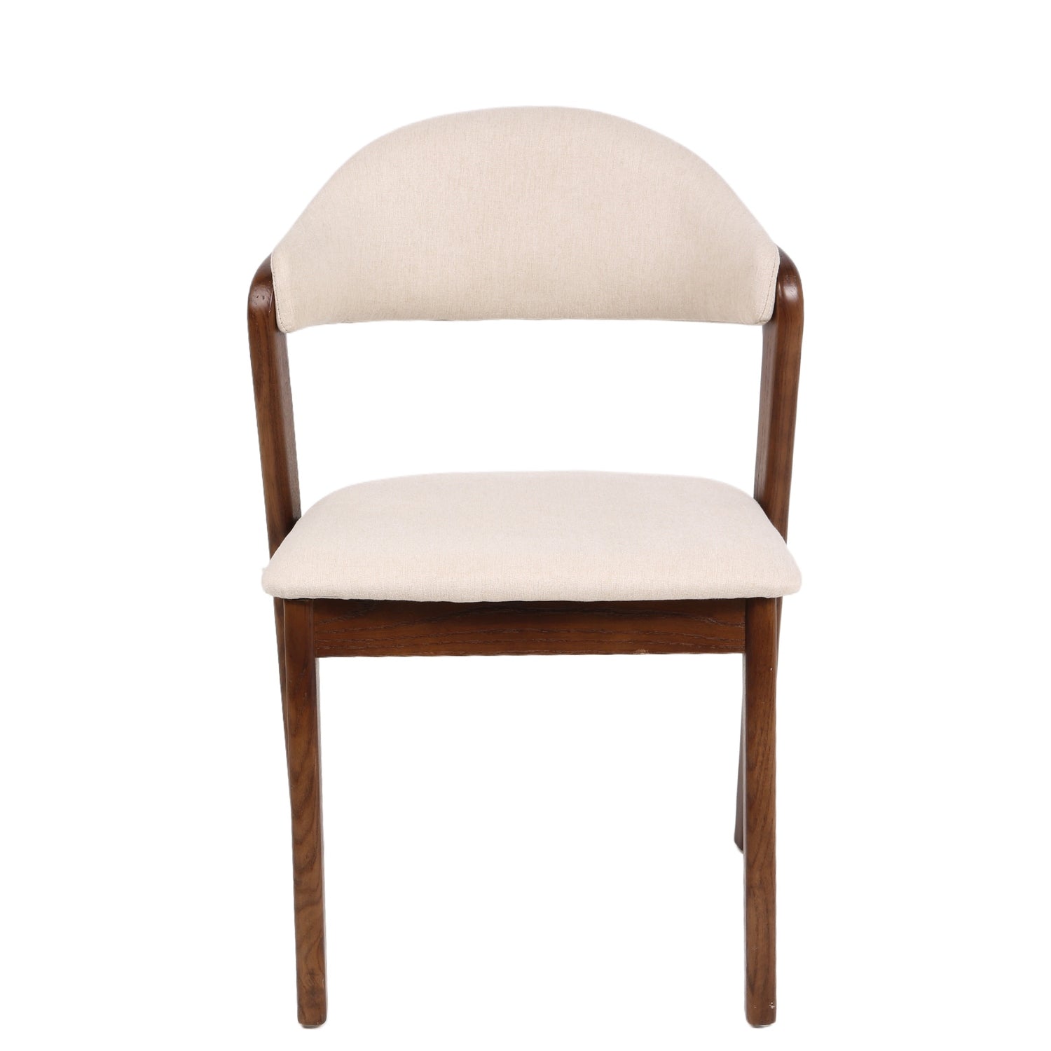 Καρέκλα Τραπεζαρίας ArteLibre ISMENE Μπεζ/Καρυδί Ξύλο/Ύφασμα 52.5x56x83cm - Hippiehome.gr