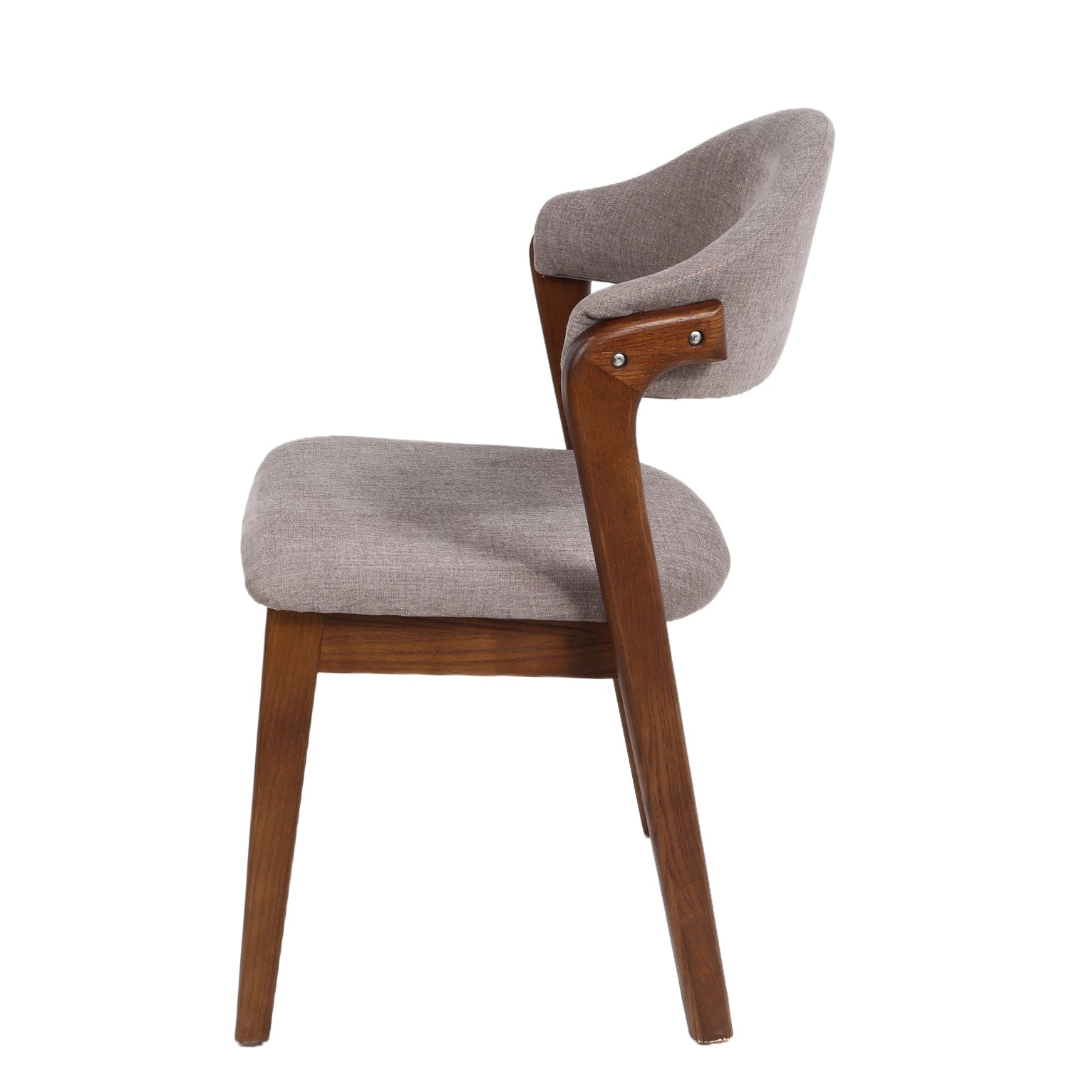 Καρέκλα Τραπεζαρίας ArteLibre ISMENE Γκρι/Καρυδί Ξύλο/Ύφασμα 52.5x56x83cm - Hippiehome.gr