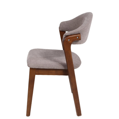 Καρέκλα Τραπεζαρίας ArteLibre ISMENE Γκρι/Καρυδί Ξύλο/Ύφασμα 52.5x56x83cm - Hippiehome.gr