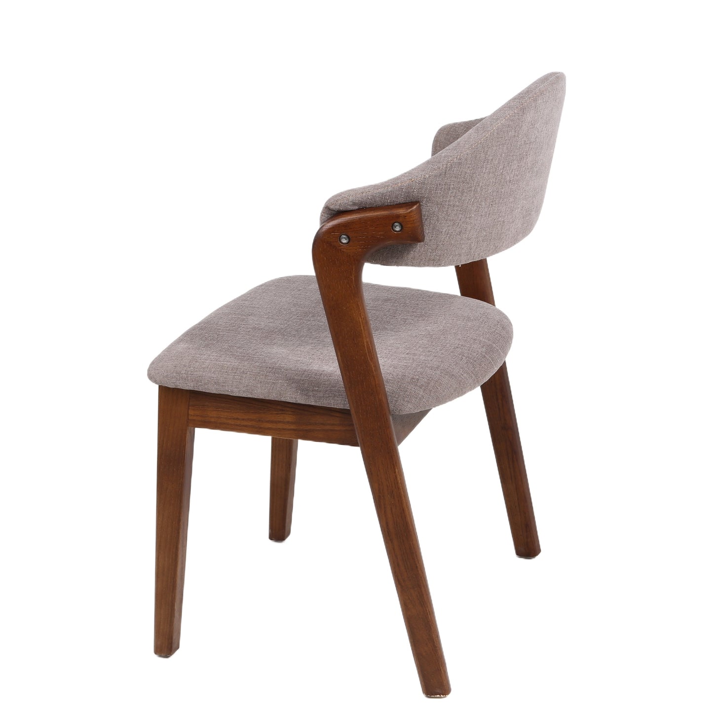 Καρέκλα Τραπεζαρίας ArteLibre ISMENE Γκρι/Καρυδί Ξύλο/Ύφασμα 52.5x56x83cm - Hippiehome.gr