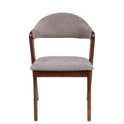 Καρέκλα Τραπεζαρίας ArteLibre ISMENE Γκρι/Καρυδί Ξύλο/Ύφασμα 52.5x56x83cm - Hippiehome.gr