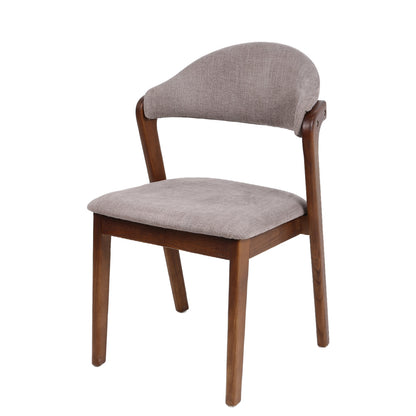 Καρέκλα Τραπεζαρίας ArteLibre ISMENE Γκρι/Καρυδί Ξύλο/Ύφασμα 52.5x56x83cm - Hippiehome.gr