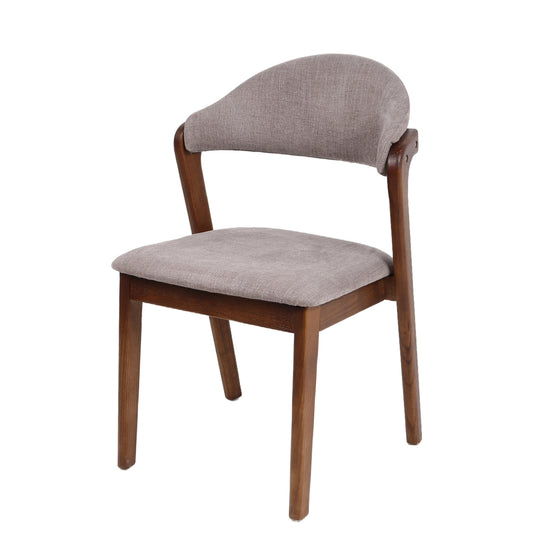 Καρέκλα Τραπεζαρίας ArteLibre ISMENE Γκρι/Καρυδί Ξύλο/Ύφασμα 52.5x56x83cm - Hippiehome.gr