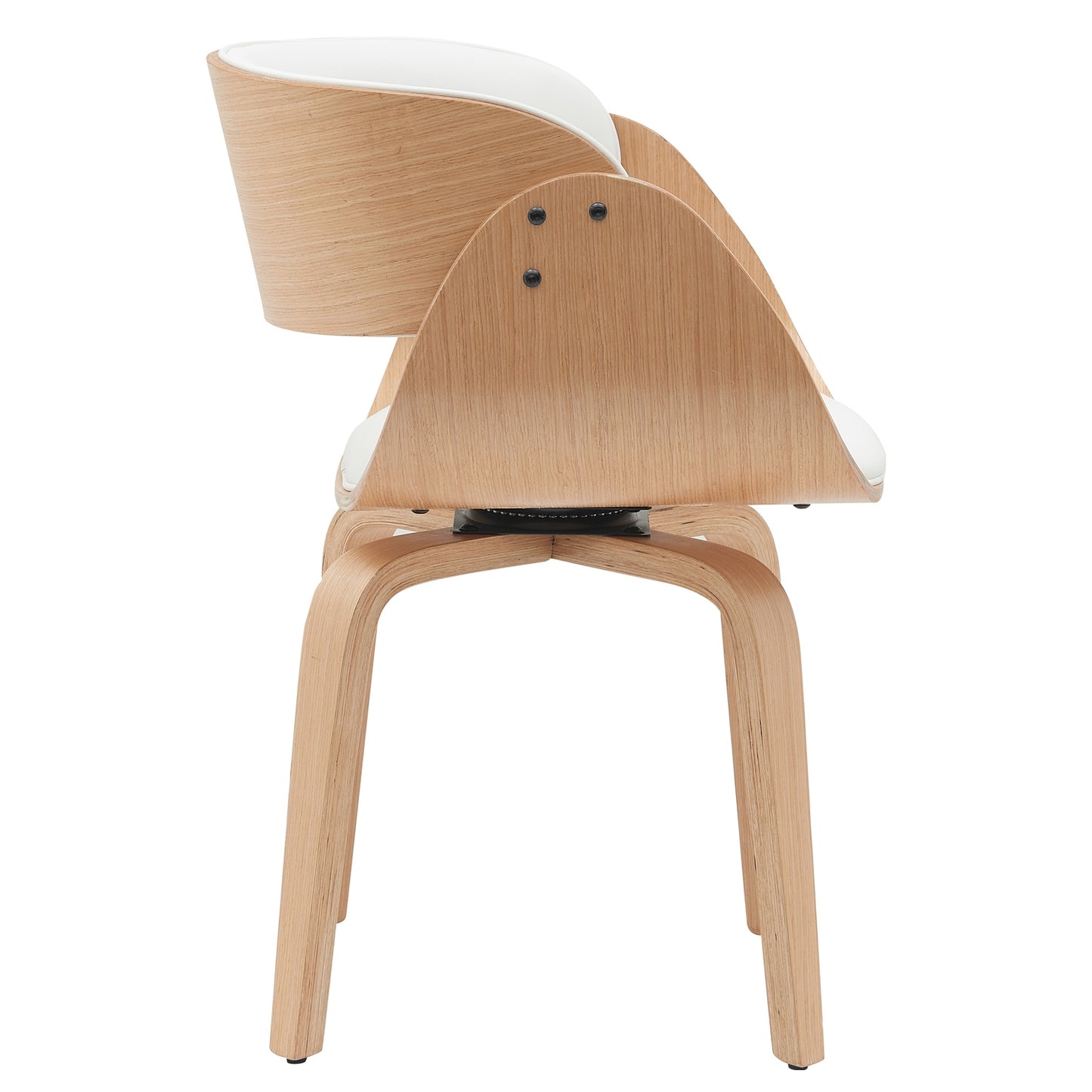 Πολυθρόνα Τραπεζαρίας ArteLibre GUNNAR Λευκό/Φυσικό Ξύλο/PU 51x53x75cm - Hippiehome.gr