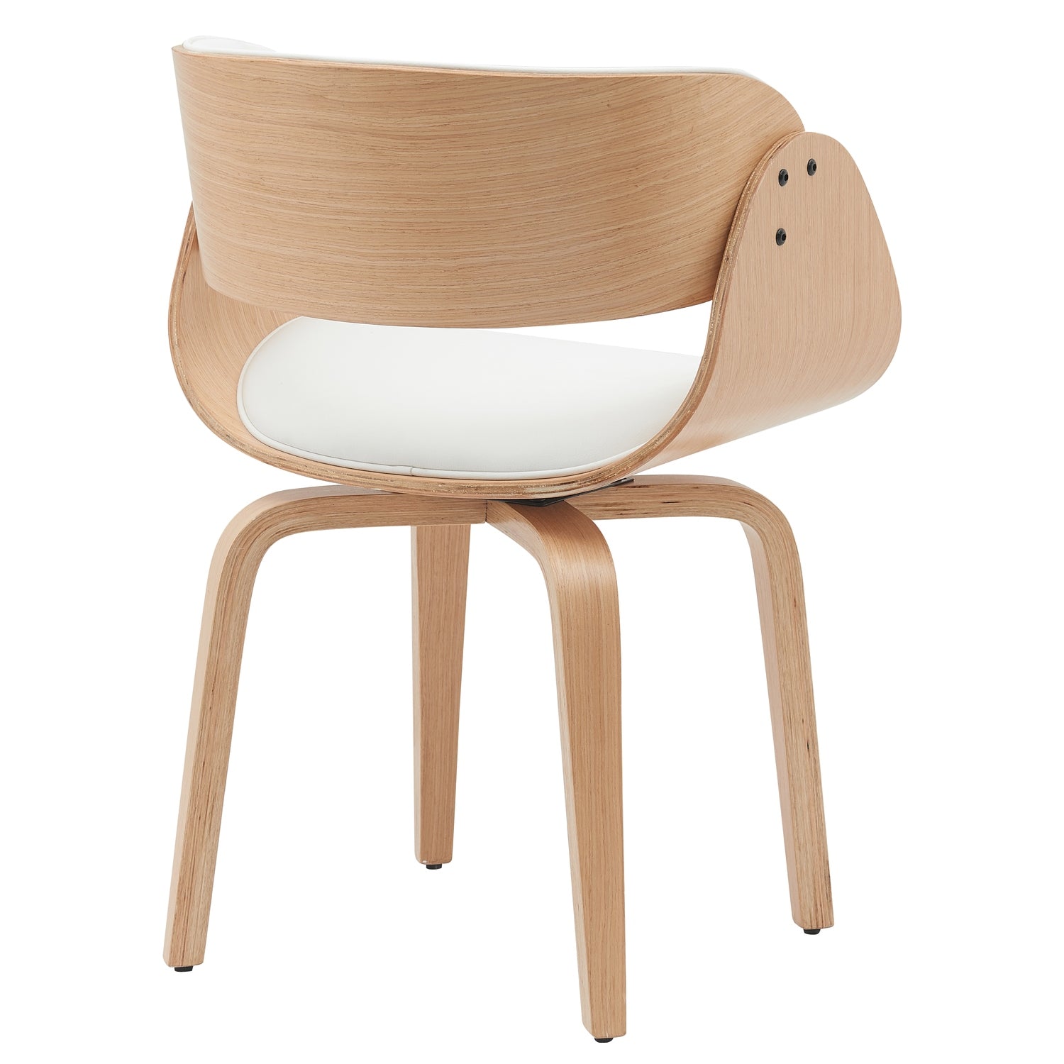 Πολυθρόνα Τραπεζαρίας ArteLibre GUNNAR Λευκό/Φυσικό Ξύλο/PU 51x53x75cm - Hippiehome.gr