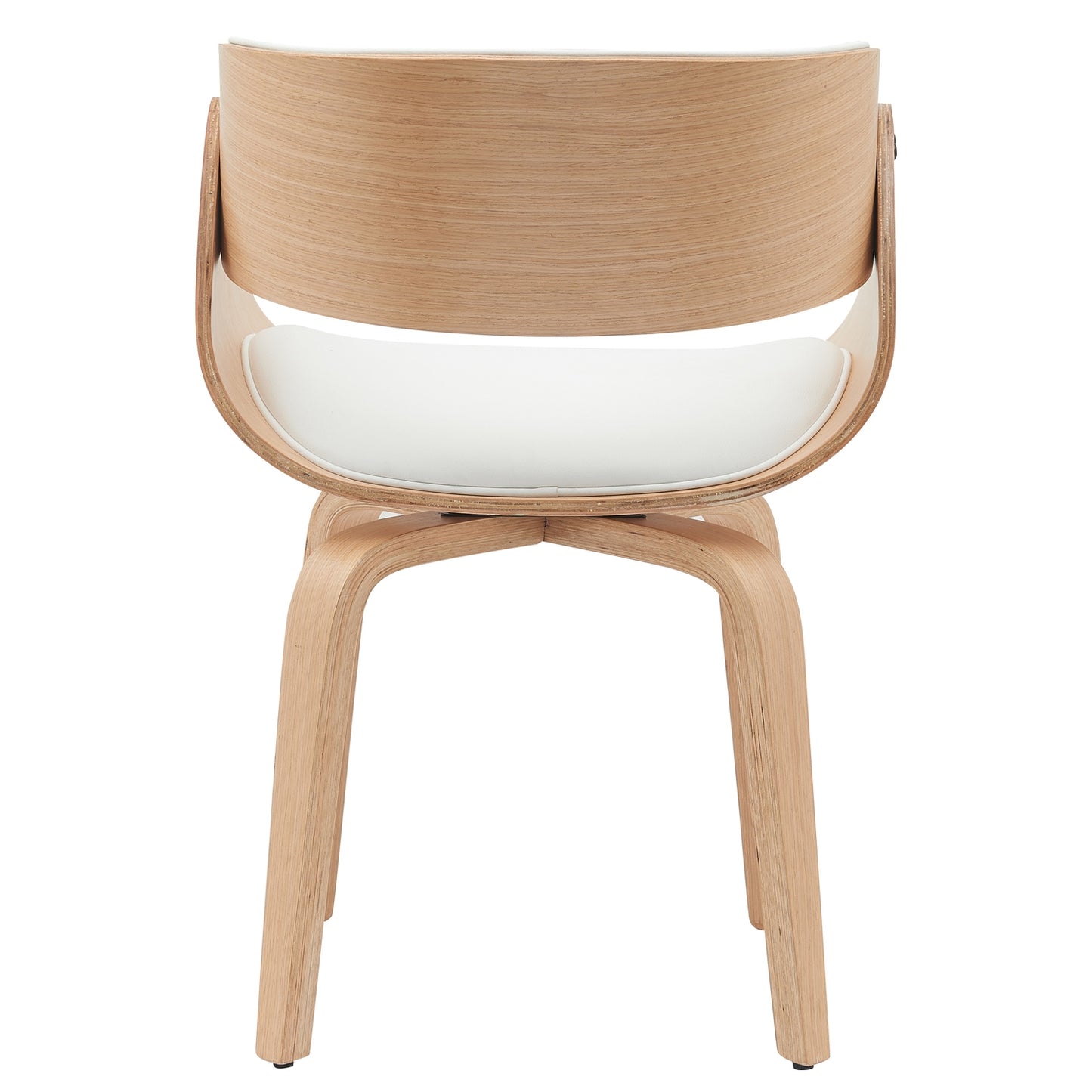 Πολυθρόνα Τραπεζαρίας ArteLibre GUNNAR Λευκό/Φυσικό Ξύλο/PU 51x53x75cm - Hippiehome.gr