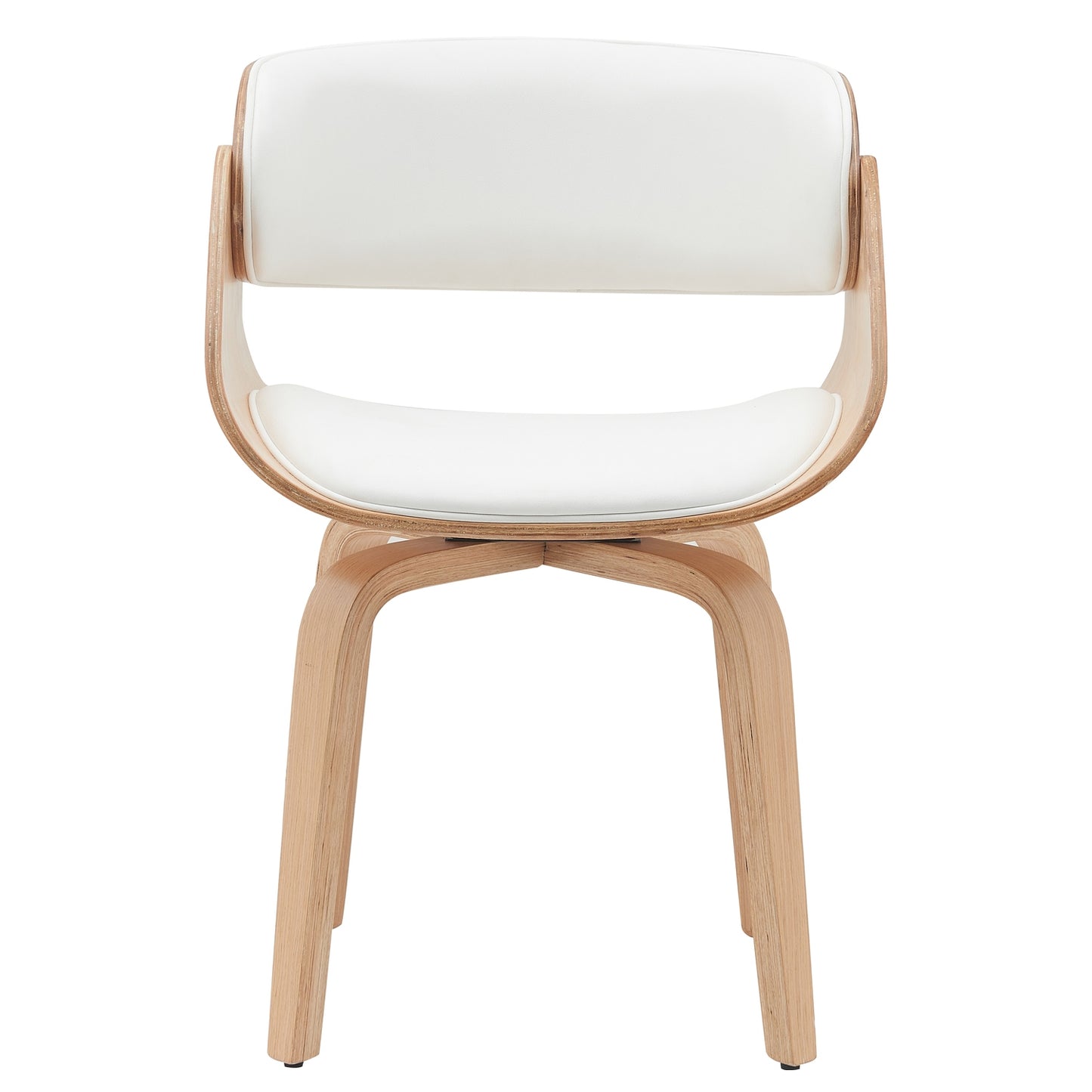 Πολυθρόνα Τραπεζαρίας ArteLibre GUNNAR Λευκό/Φυσικό Ξύλο/PU 51x53x75cm - Hippiehome.gr