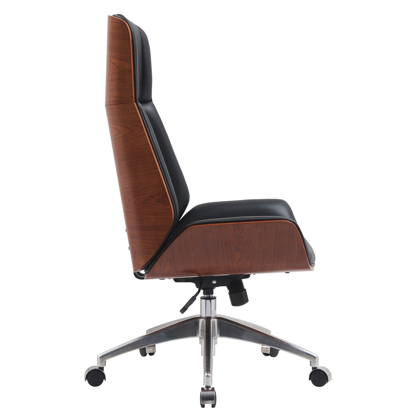 Καρέκλα Γραφείου Διευθυντή ArteLibre TITUS Μαύρο/Καφέ Ξύλο/PU/Αλουμίνιο 59x65x108.5-116.5cm - Hippiehome.gr