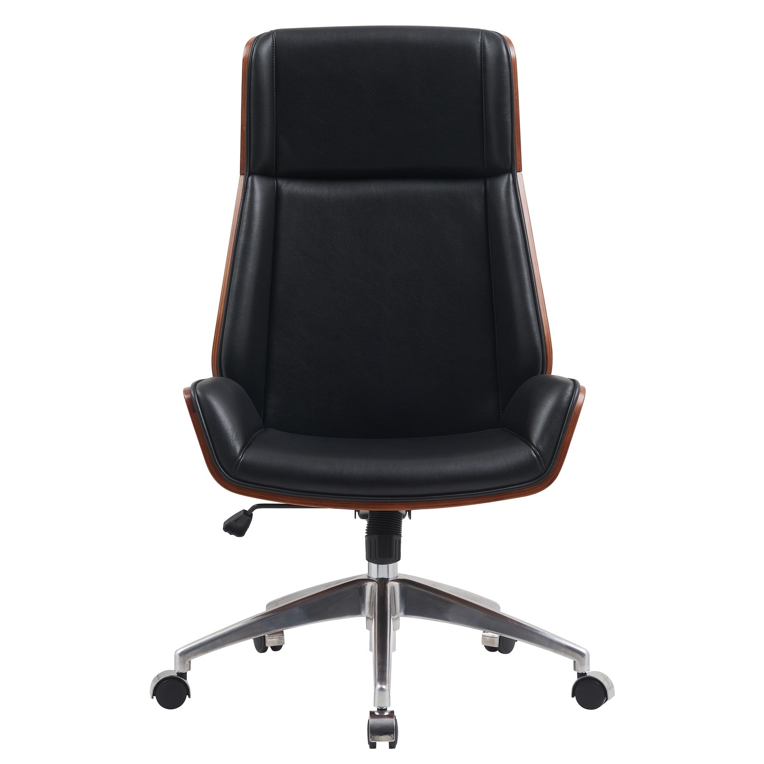 Καρέκλα Γραφείου Διευθυντή ArteLibre TITUS Μαύρο/Καφέ Ξύλο/PU/Αλουμίνιο 59x65x108.5-116.5cm - Hippiehome.gr