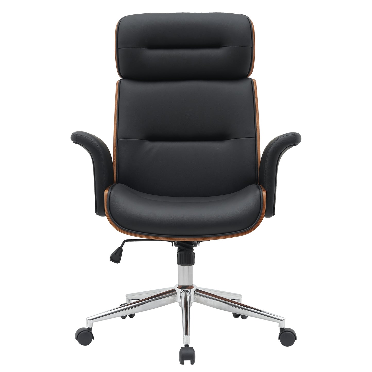 Καρέκλα Γραφείου Διευθυντή ArteLibre TARAK Μαύρο/Καφέ Ξύλο/PU/Αλουμίνιο 75x68x113.5-122cm - Hippiehome.gr