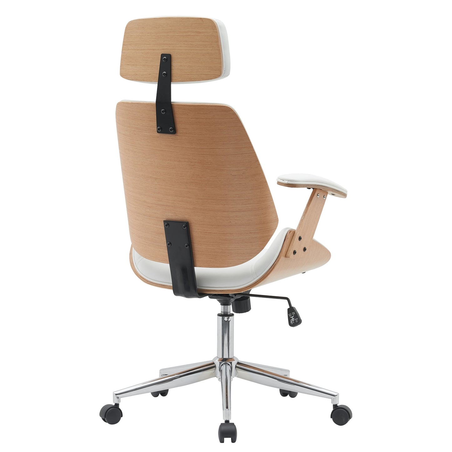 Καρέκλα Γραφείου Διευθυντή ArteLibre MILIUS Λευκό/Φυσικό Ξύλο/PU/Αλουμίνιο 53x56x73-83cm - Hippiehome.gr