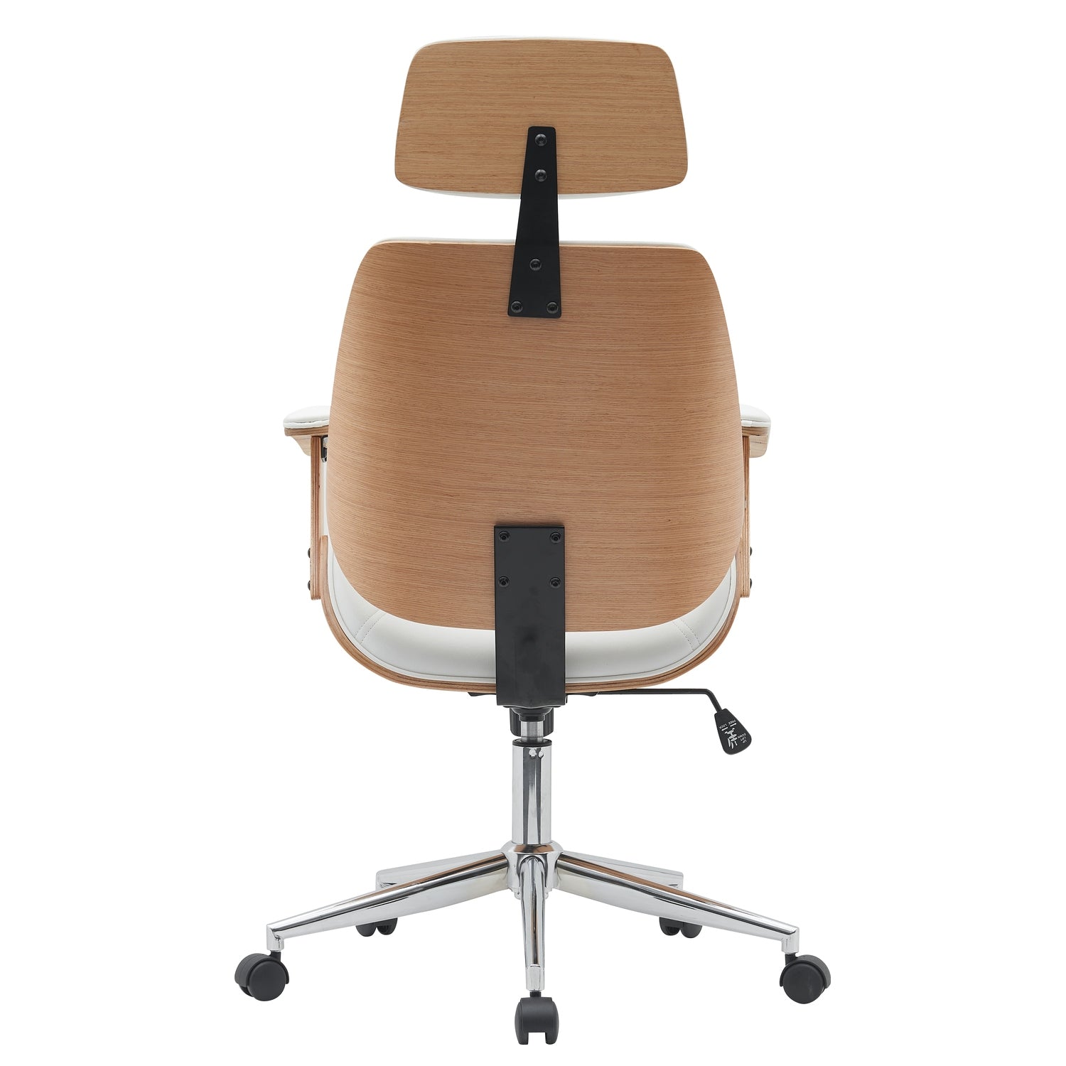 Καρέκλα Γραφείου Διευθυντή ArteLibre MILIUS Λευκό/Φυσικό Ξύλο/PU/Αλουμίνιο 53x56x73-83cm - Hippiehome.gr