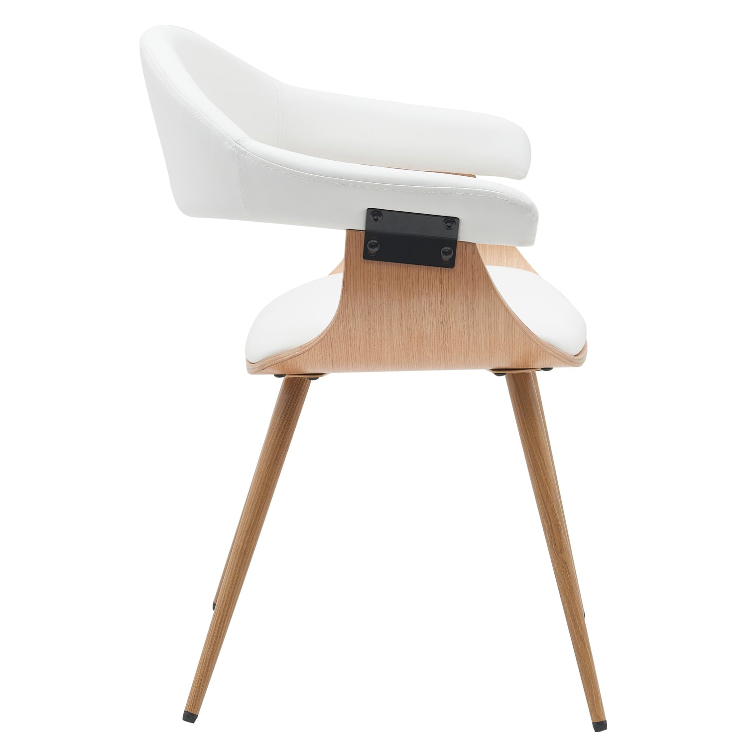 Καρέκλα Επισκέπτη ArteLibre DEVRA Λευκό/Φυσικό Ξύλο/PU/Μέταλλο 55.5x53.5x77cm - Hippiehome.gr