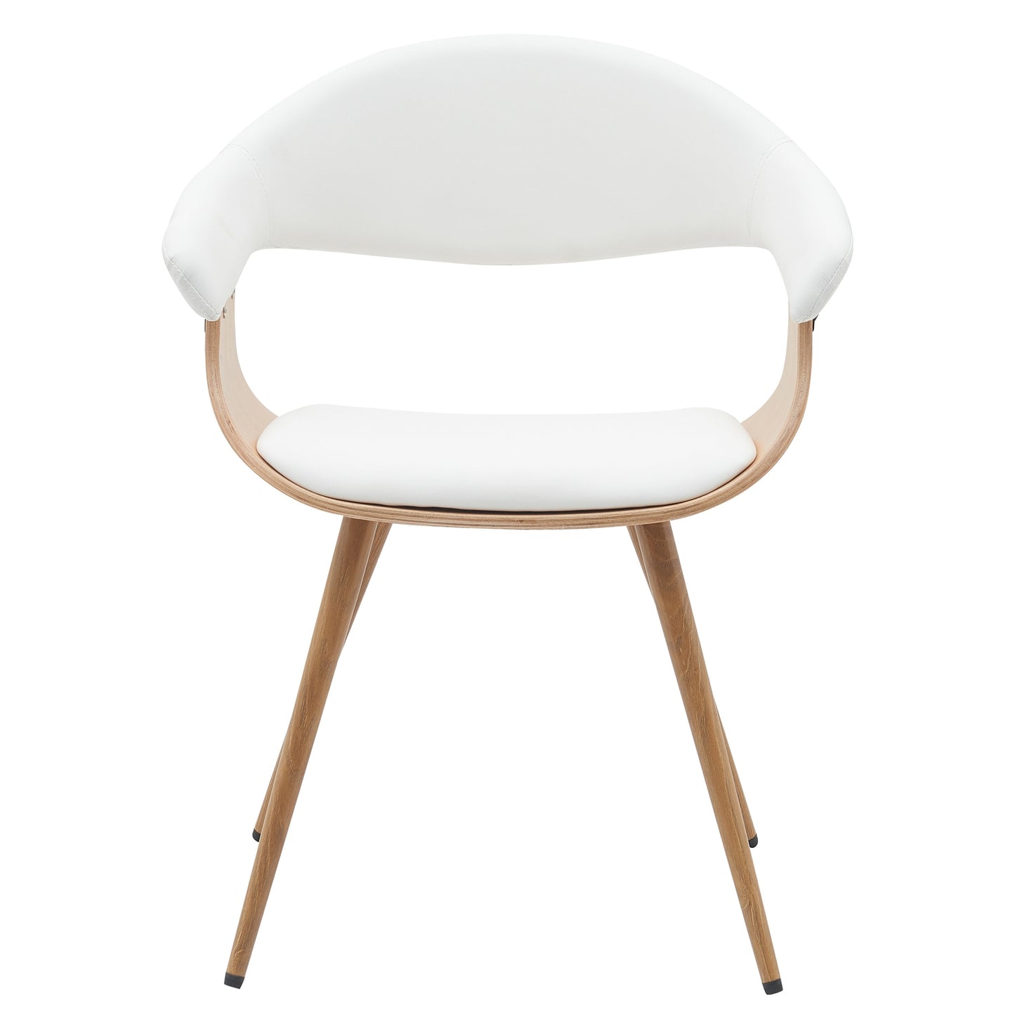 Καρέκλα Επισκέπτη ArteLibre DEVRA Λευκό/Φυσικό Ξύλο/PU/Μέταλλο 55.5x53.5x77cm - Hippiehome.gr