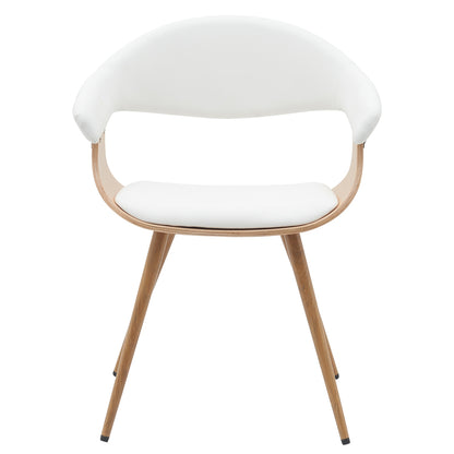 Καρέκλα Επισκέπτη ArteLibre DEVRA Λευκό/Φυσικό Ξύλο/PU/Μέταλλο 55.5x53.5x77cm - Hippiehome.gr