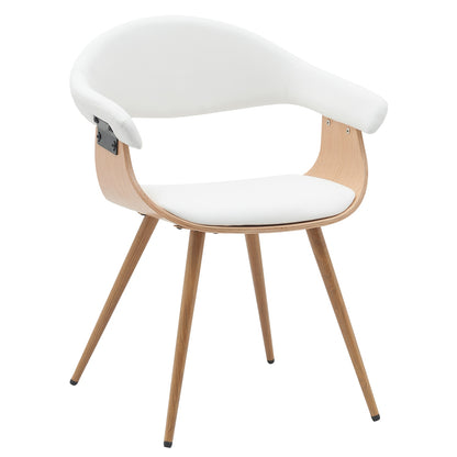 Καρέκλα Επισκέπτη ArteLibre DEVRA Λευκό/Φυσικό Ξύλο/PU/Μέταλλο 55.5x53.5x77cm - Hippiehome.gr