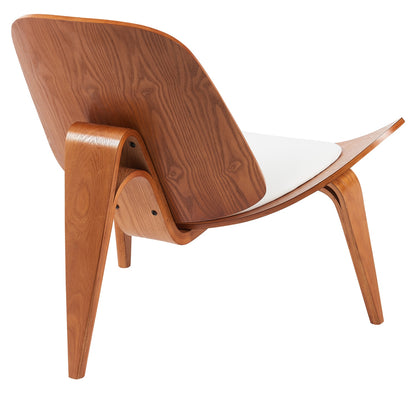 Πολυθρόνα ArteLibre THALOR Λευκό/Καφέ Ξύλο/PU 90x76.5x74.5cm - Hippiehome.gr