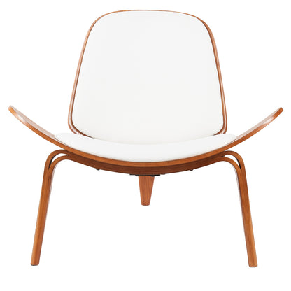 Πολυθρόνα ArteLibre THALOR Λευκό/Καφέ Ξύλο/PU 90x76.5x74.5cm - Hippiehome.gr