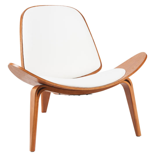 Πολυθρόνα ArteLibre THALOR Λευκό/Καφέ Ξύλο/PU 90x76.5x74.5cm - Hippiehome.gr