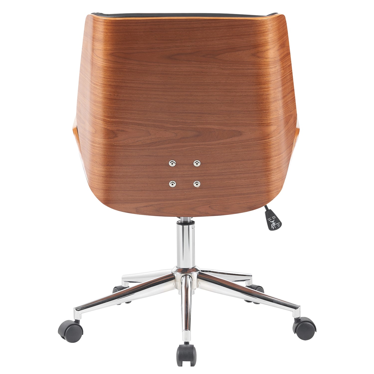 Καρέκλα Γραφείου ArteLibre ZAREK Μαύρο/Καφέ Ξύλο/PU/Αλουμίνιο 61x66.5x88.5-98m - Hippiehome.gr