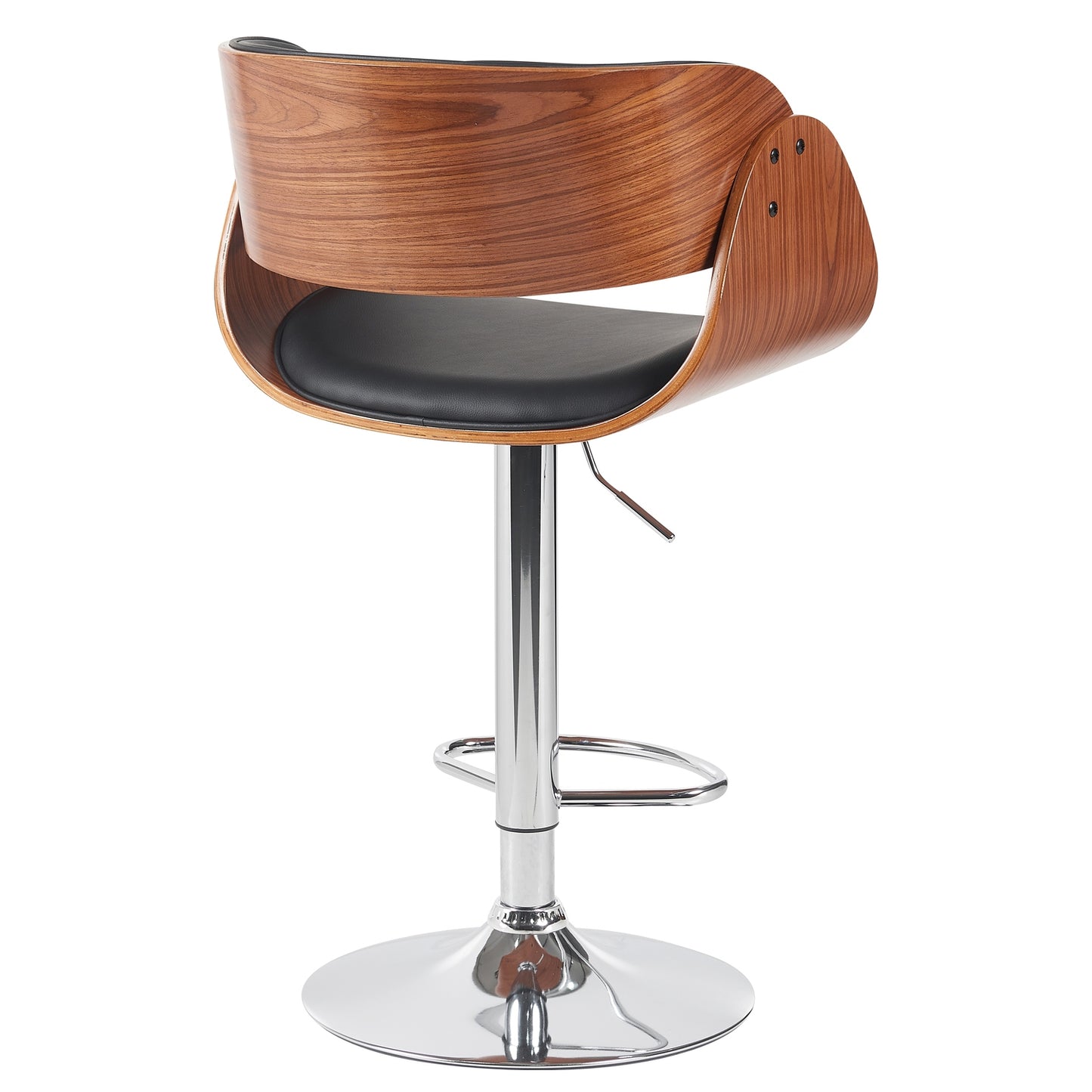 Σκαμπό Bar ArteLibre VORIAN Μαύρο/Καφέ Ξύλο/PU/Αλουμίνιο 52x55x87-108cm - Hippiehome.gr