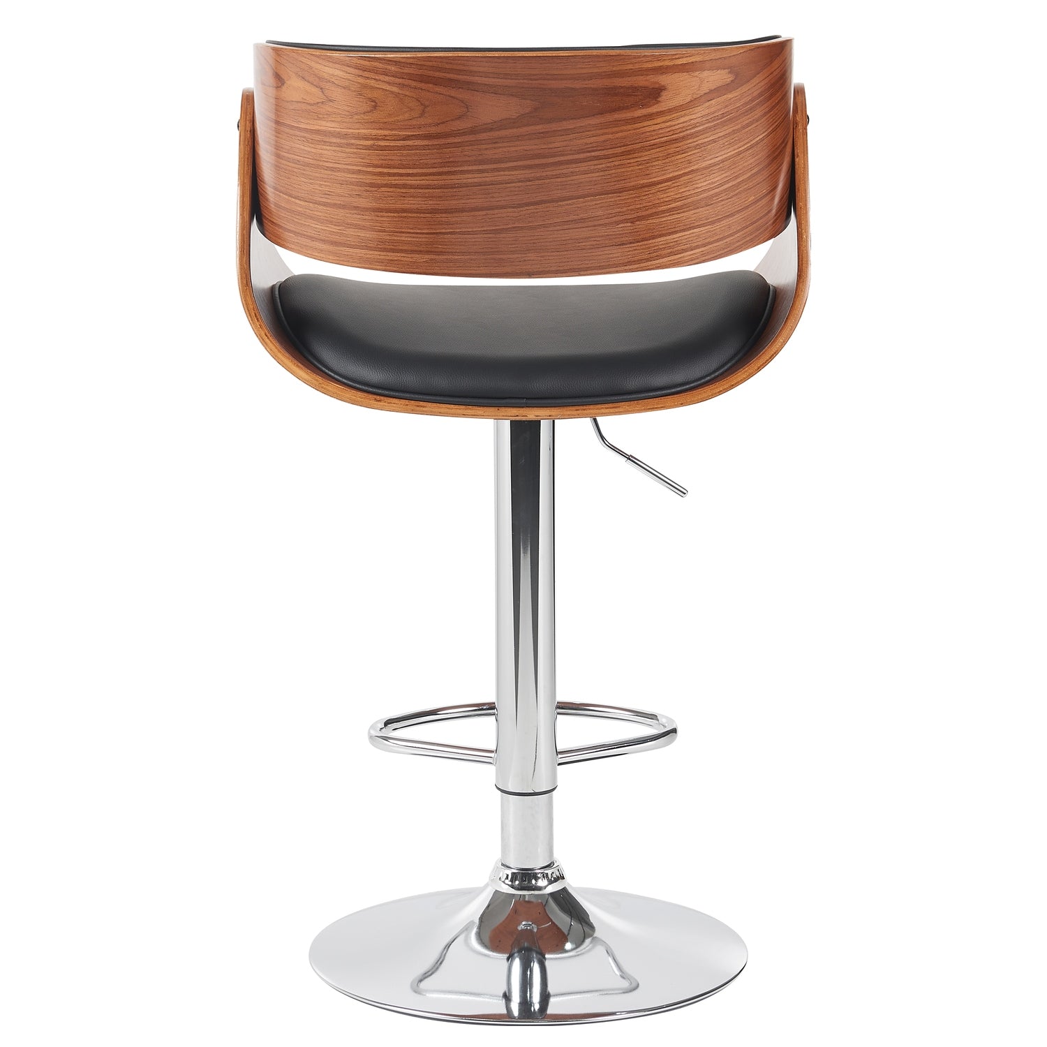 Σκαμπό Bar ArteLibre VORIAN Μαύρο/Καφέ Ξύλο/PU/Αλουμίνιο 52x55x87-108cm - Hippiehome.gr