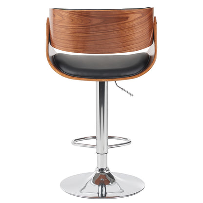 Σκαμπό Bar ArteLibre VORIAN Μαύρο/Καφέ Ξύλο/PU/Αλουμίνιο 52x55x87-108cm - Hippiehome.gr